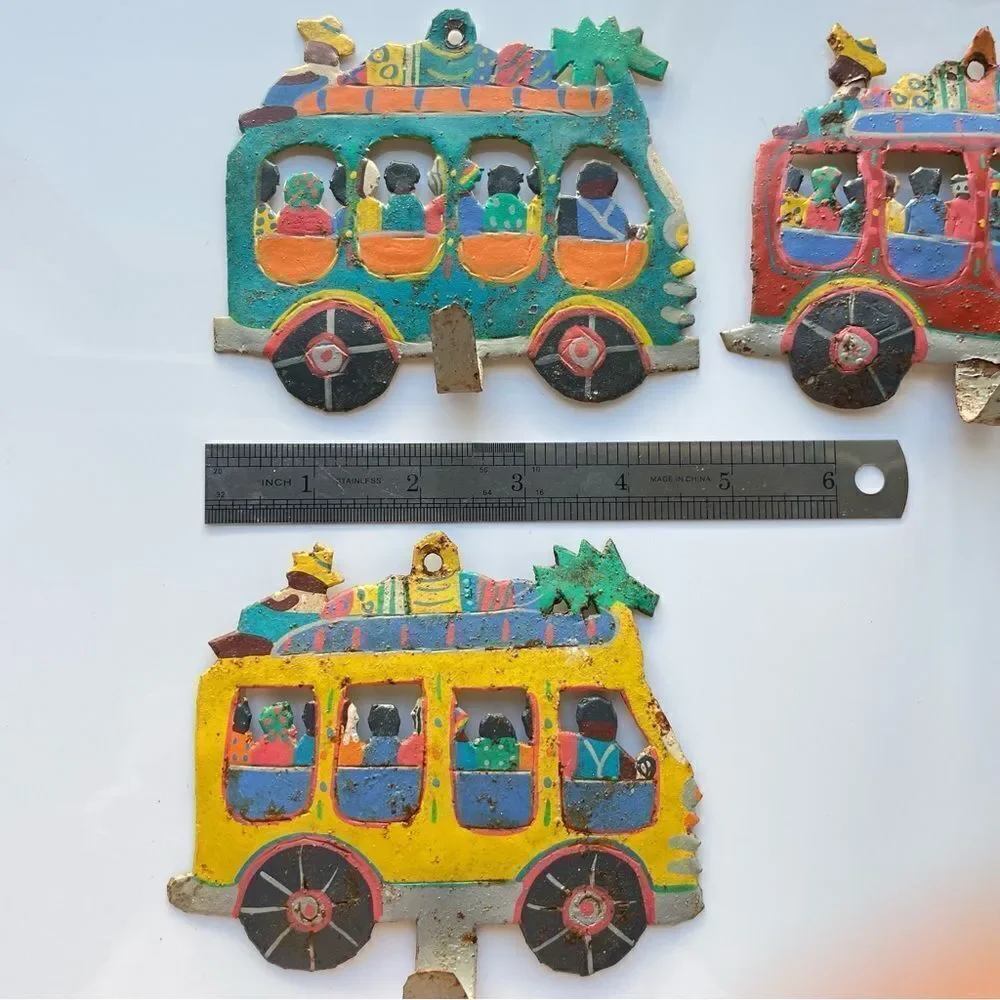 Haitian Metal Bus Hooks Wall Art